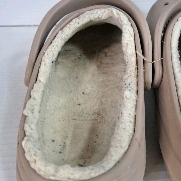 Crocs Lined Clog Shoes Men’s Size 12 Brown Faux Fur Slip On Comfort Warm Casual main image 9